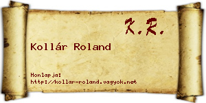 Kollár Roland névjegykártya